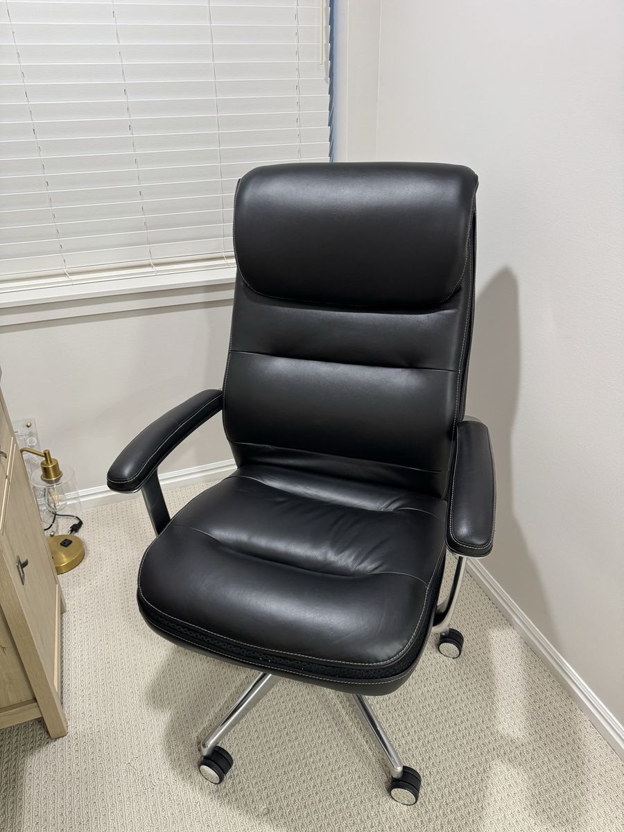 Black Executive Office Chair with High Back and Casters