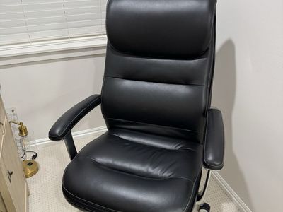 Black Executive Office Chair with High Back and Casters