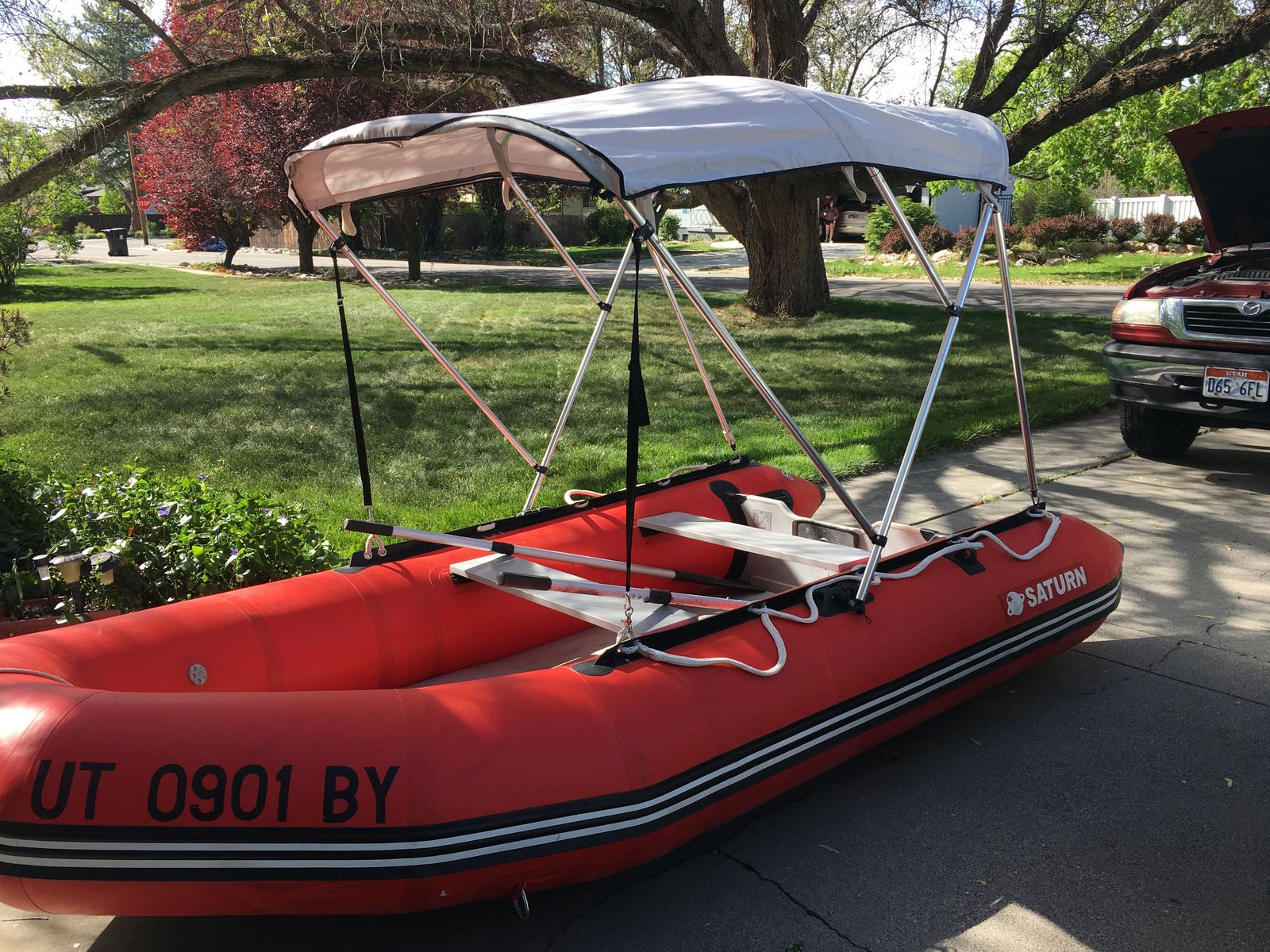 12 ft saturn inflatable with 15 hp Johnson outboard