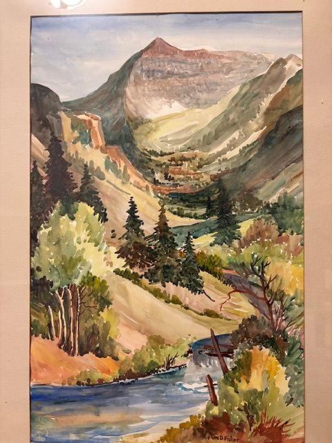 Watercolor painting by famed Utah artist Flora Fisher