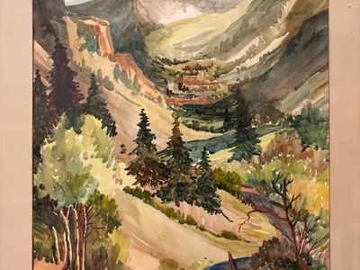Watercolor painting by famed Utah artist Flora Fisher