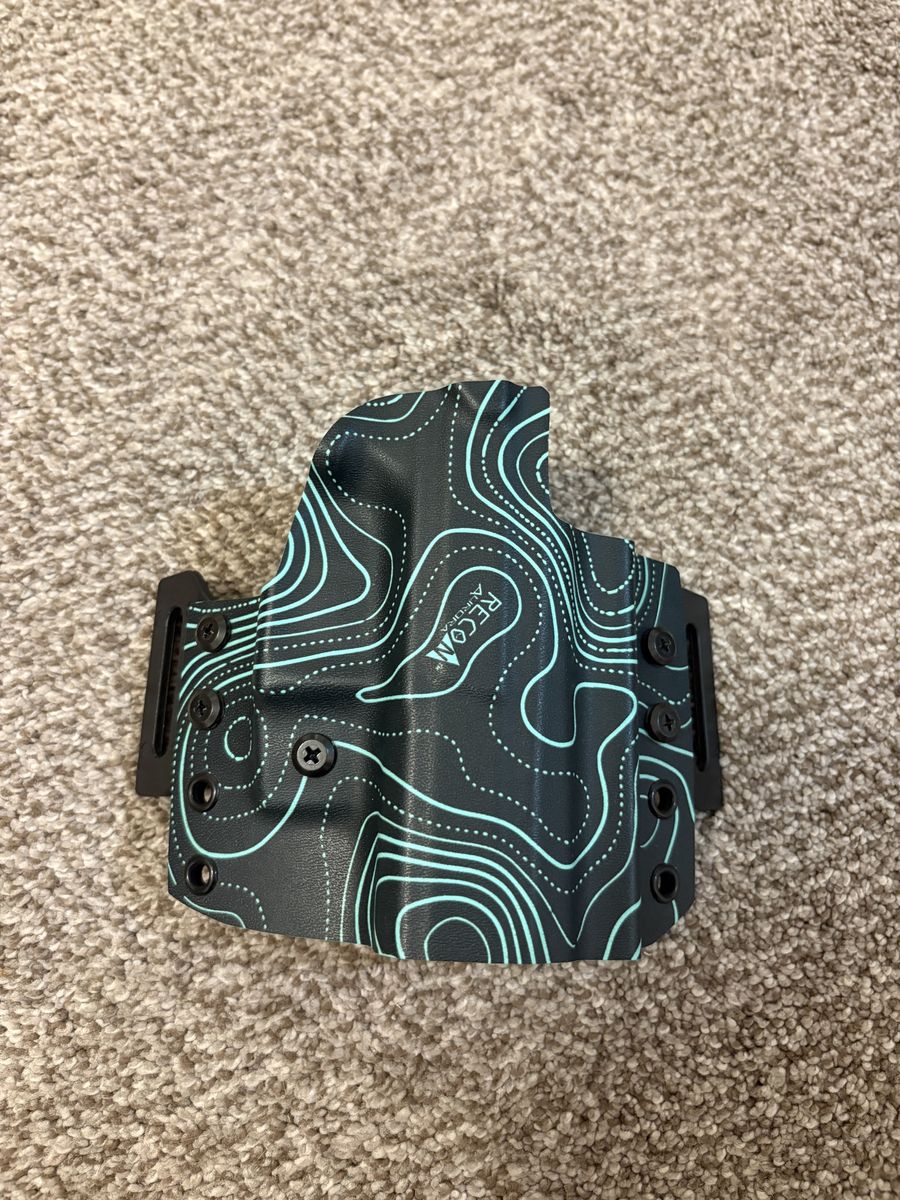 Upper hand holster, Topographic Map Design, /OWB, CZ P09 Nocturne