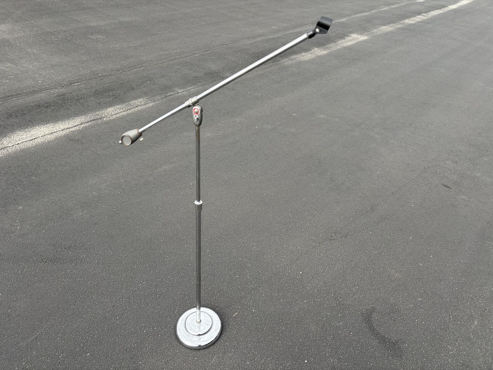 Vintage 1960’s ATLAS chrome base microphone Floor stand and boom, Beatles, Rolling Stones style