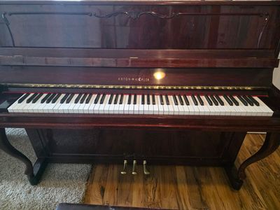 Anton Richter Upright Piano - Dark Wood Finish, Good Condition