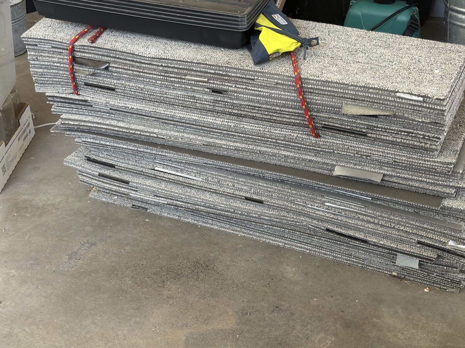 Used Grey Expo Carpet Tiles - 39" x 10" Each (Lot)