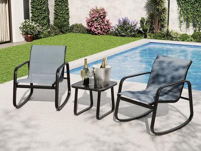 3-Piece Outdoor Rocking Bistro Set — Brand New Patio Set