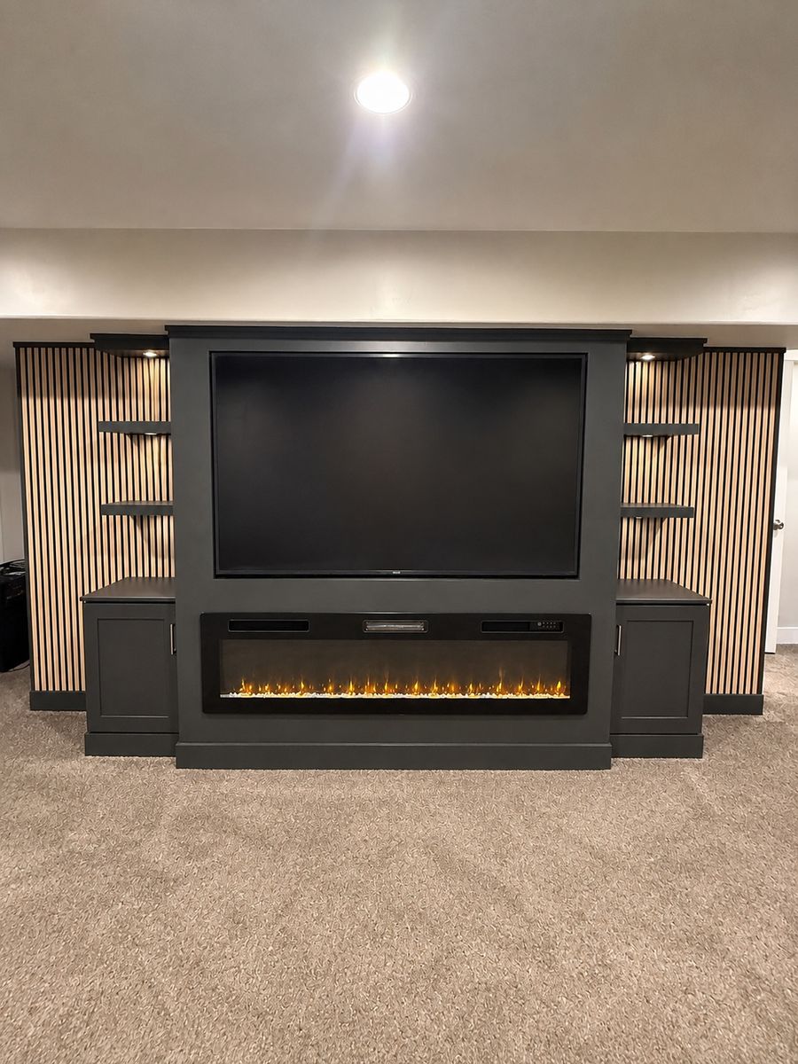 Built-in Electric Fireplace Media Center