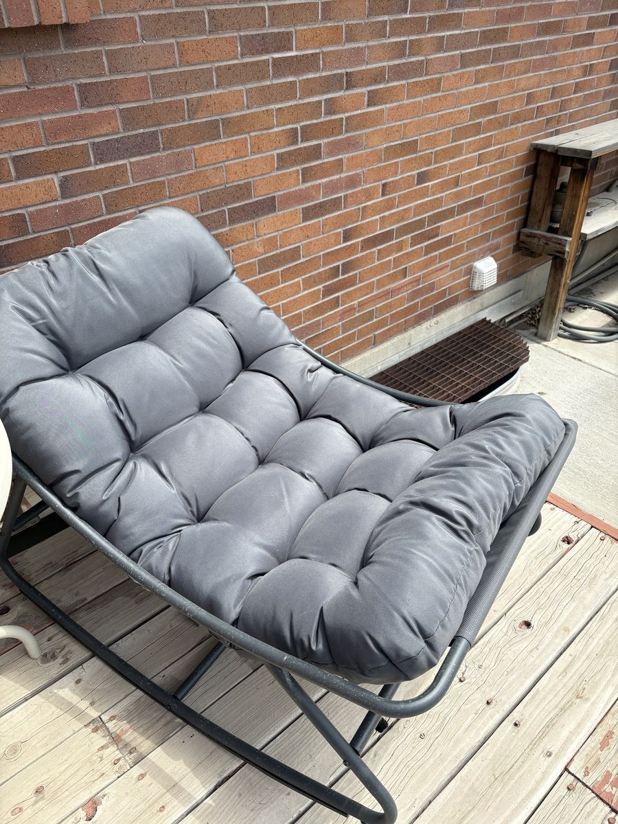 Gray Padded Lounge Chair - Comfortable Outdoor or Indoor Seating