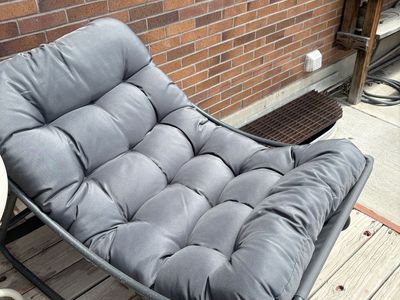Gray Padded Lounge Chair - Comfortable Outdoor or Indoor Seating