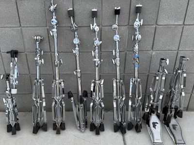 Set Of 9 SJC Drum / Cymbal Stands - Sold Together