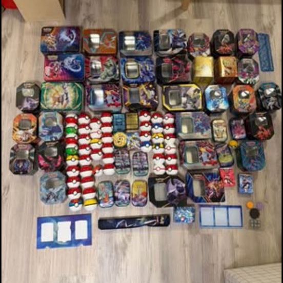 Huge Pokémon Collector Lot: 30+ Tins, 40+ Poké Balls, Deck Boxes & More! 70+ Pcs