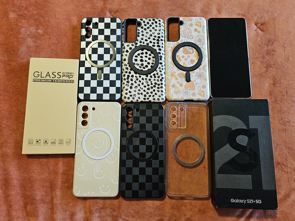 Samsung Galaxy S21+ 128GB Unlocked - Bundle with 6 Cases & 2 Screen Protectors