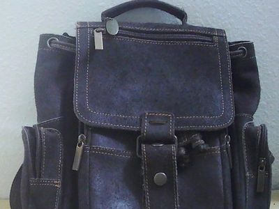 David King Distressed Mid Size Top Handle Leather Backpack In Brown 11X5X10"