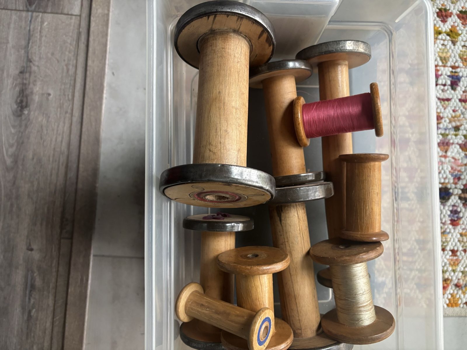 Vintage wooden thread bobbins