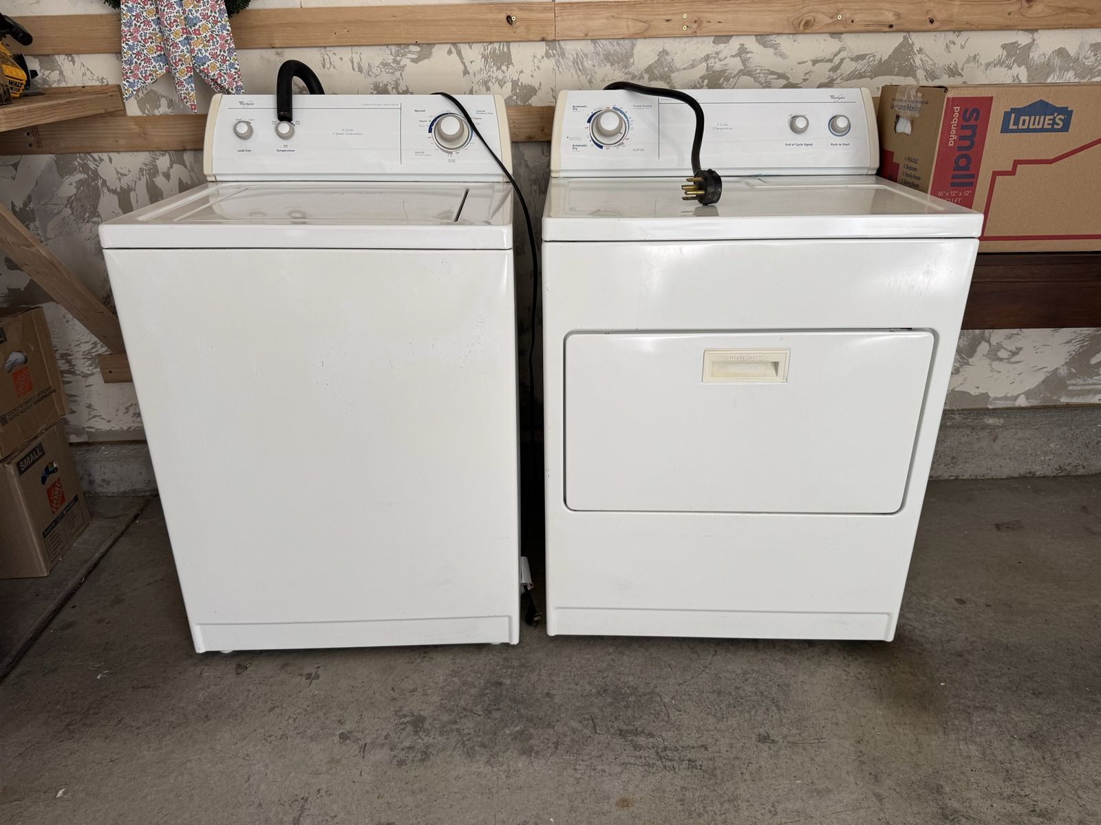 Whirlpool washer and electric dryer set