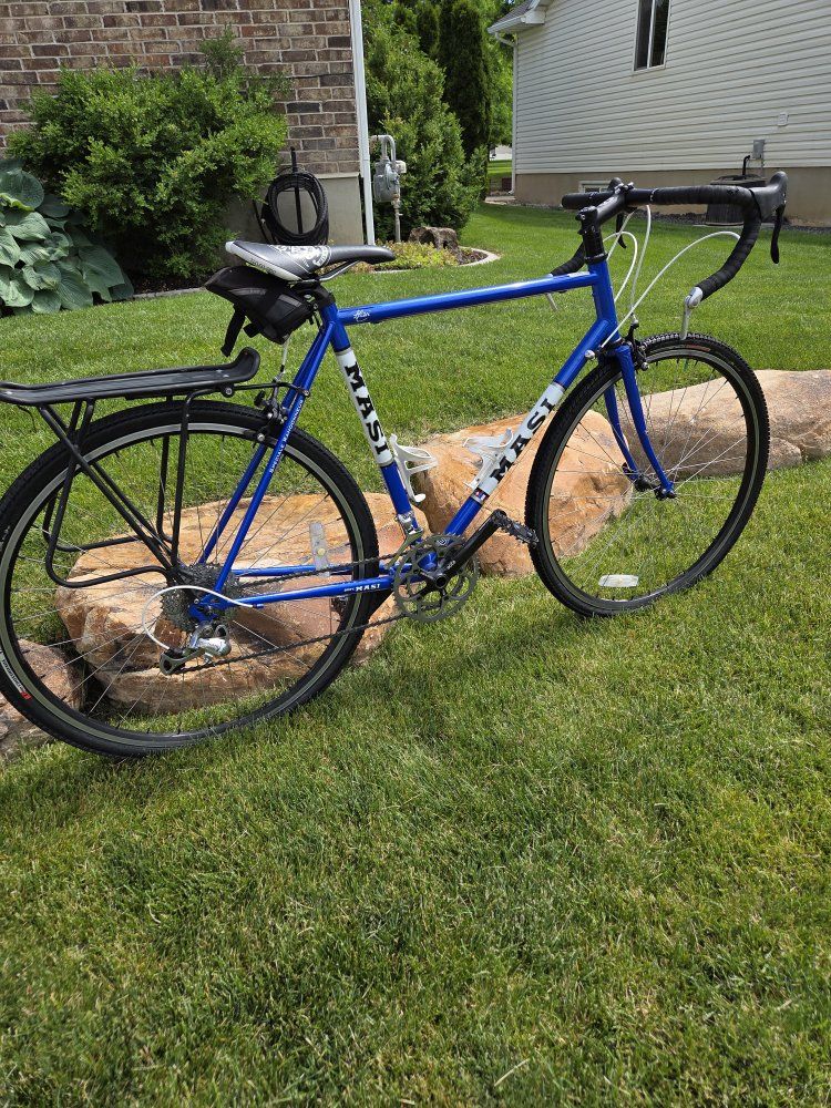Masi Speciale Randonneur, a classic steel all-road touring/gravel bike - 58cm  Blue with Axiom Panniers and