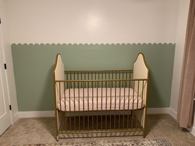 Upholstered Gold Metal Crib