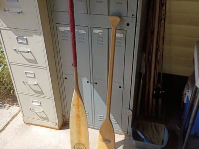 Pair of Wooden Canoe/Boat Paddles - Great Marine & Traverse Bay Brands
