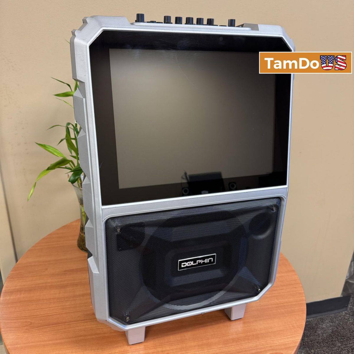 Dolphin KB-85R Portable Karaoke Machine | 14" Tablet, Voice Modulation, HDMI,