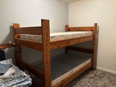 Wooden bunk bed frame