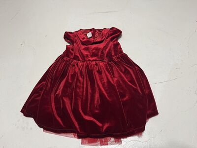 H & M Girls Velvet Christmas Dress 18-24 Month