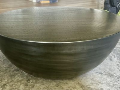Moe’s Home Collection Textured Metal Drum Coffee Table – Antique Bronze