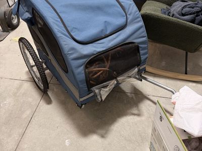 Blue and Gray Bicycle Trailer for Pets/ Kids or Cargo
