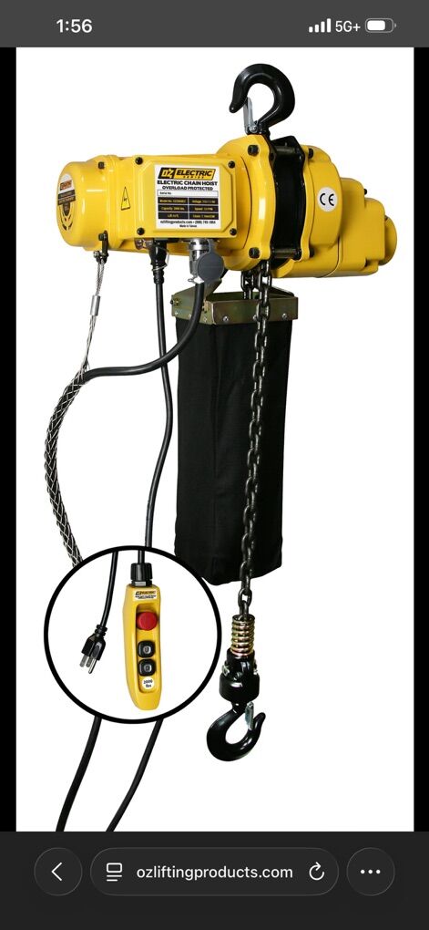 OZLifting 2000lb 30' 110 Electric chain Fall