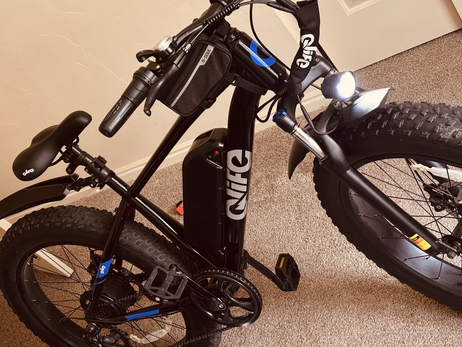 ***Qlife Racer Plus Fat Tire E-bike Shimano 7speed 28mph 1200w Brushless Motor with lots of Extras. Like New Must Sell***