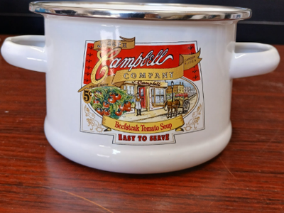 Vintage Campbell's Soup Co. Beefsteak Tomato Enamel Pot-Extras