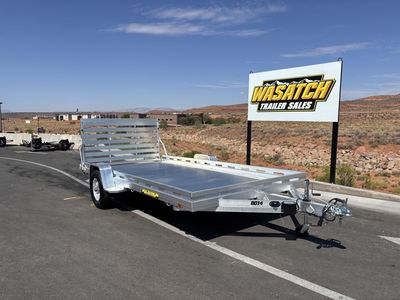 2027 Aluma 7X 14 Aluminum Utility Trailer with Tailgate & Slotted Rails