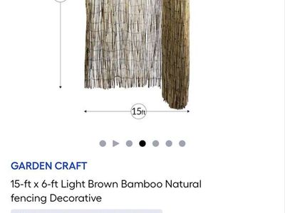 3 Bamboo Privacy Fencing Natural 6' X 15' Each