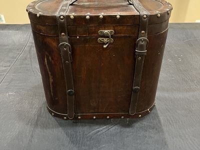 Oval Wooden Storage Trunk