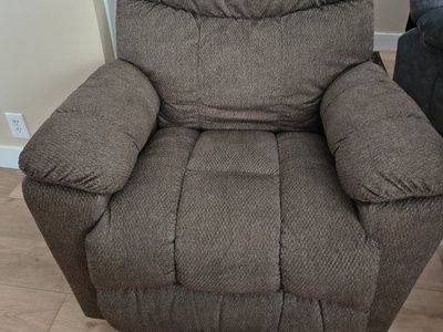 Used Brown Fabric Recliner Chair - Comfortable Single Seater