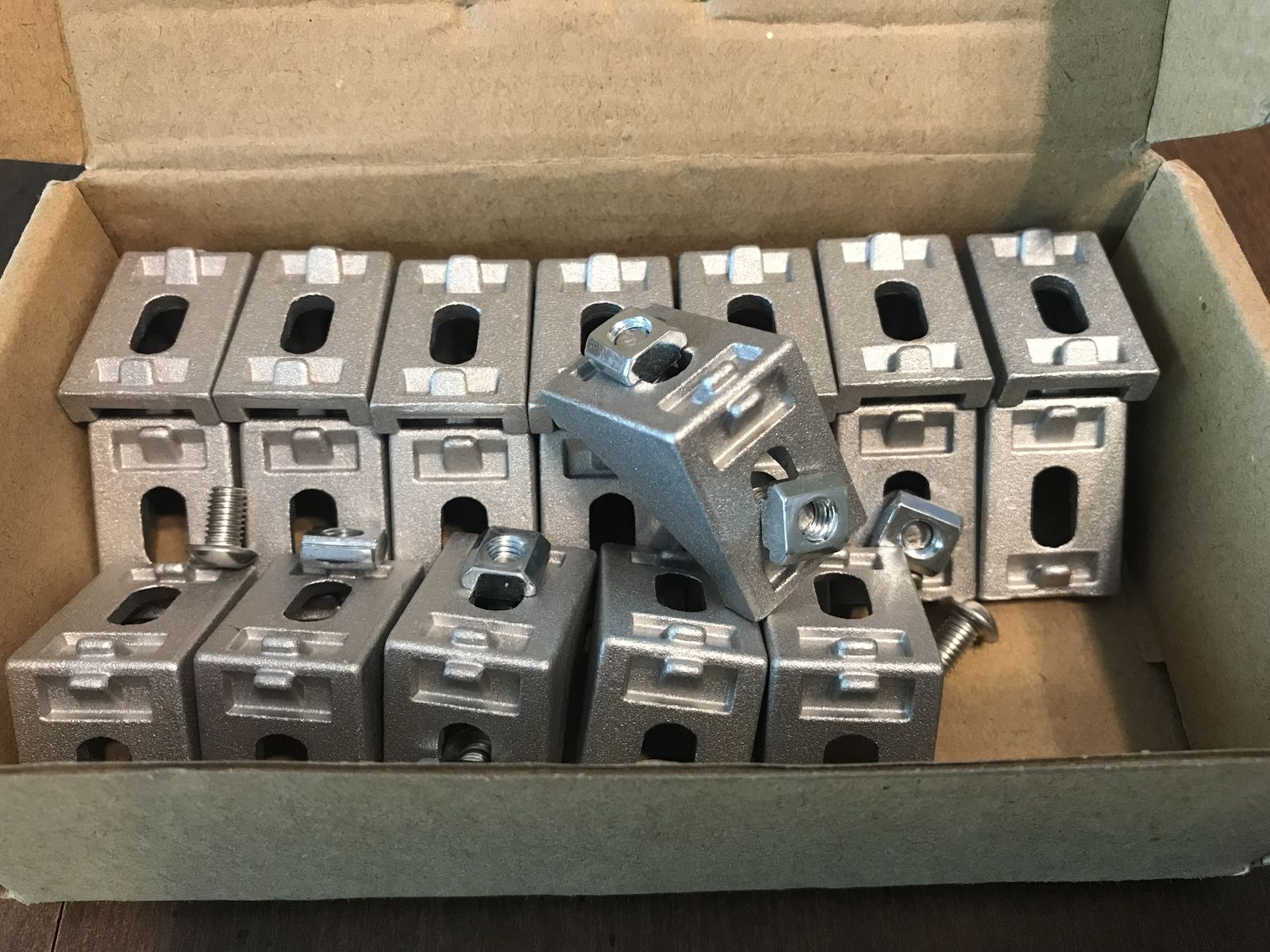 20-Pack Aluminum Profile 2020 Series Corner Bracket/T Nuts/Hex Screw - Rail Accessories