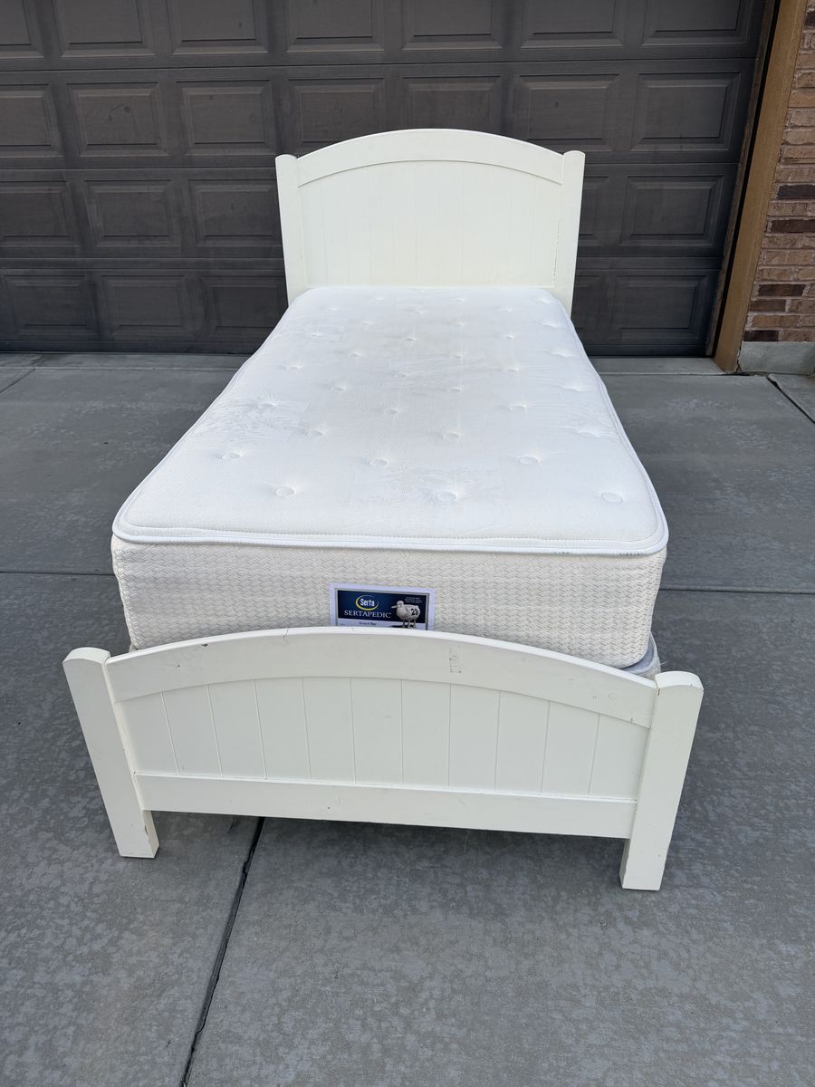 Twin Bed Frame, Mattress, Box Spring