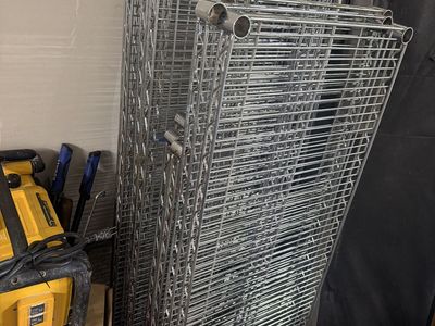 Chrome Wire Shelving Units - Stackable Storage for Garage, Kitchen, or Retail Display