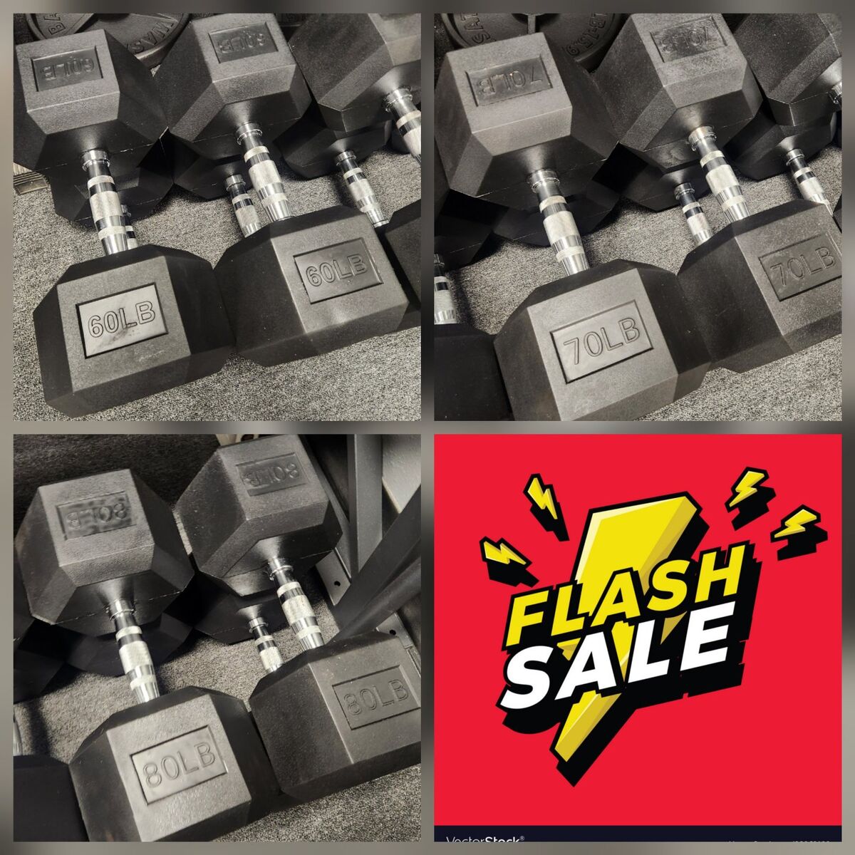 Surplus Heavy Dumbbell Package 60 70 80lb Included