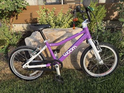 Woom 3 Purple Kids Bike - 16 Inch Wheels Lightweight Aluminum Frame