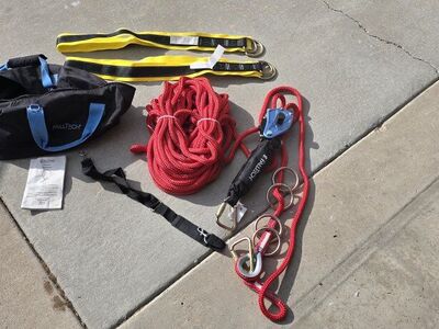 Falltech 100ft fall arrest system for 4 man crew