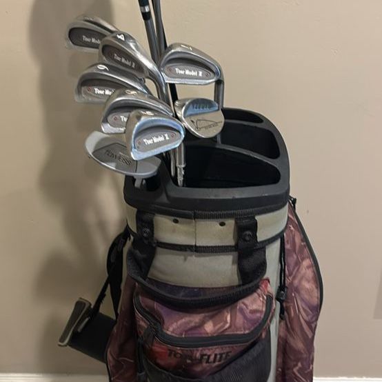 Top flite, tour model II, and tour edge Bazooka golf club set