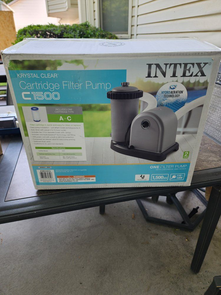 Intex Krystal Clear C1500 Cartridge Filter Pump with Hydro Aeration Technology,