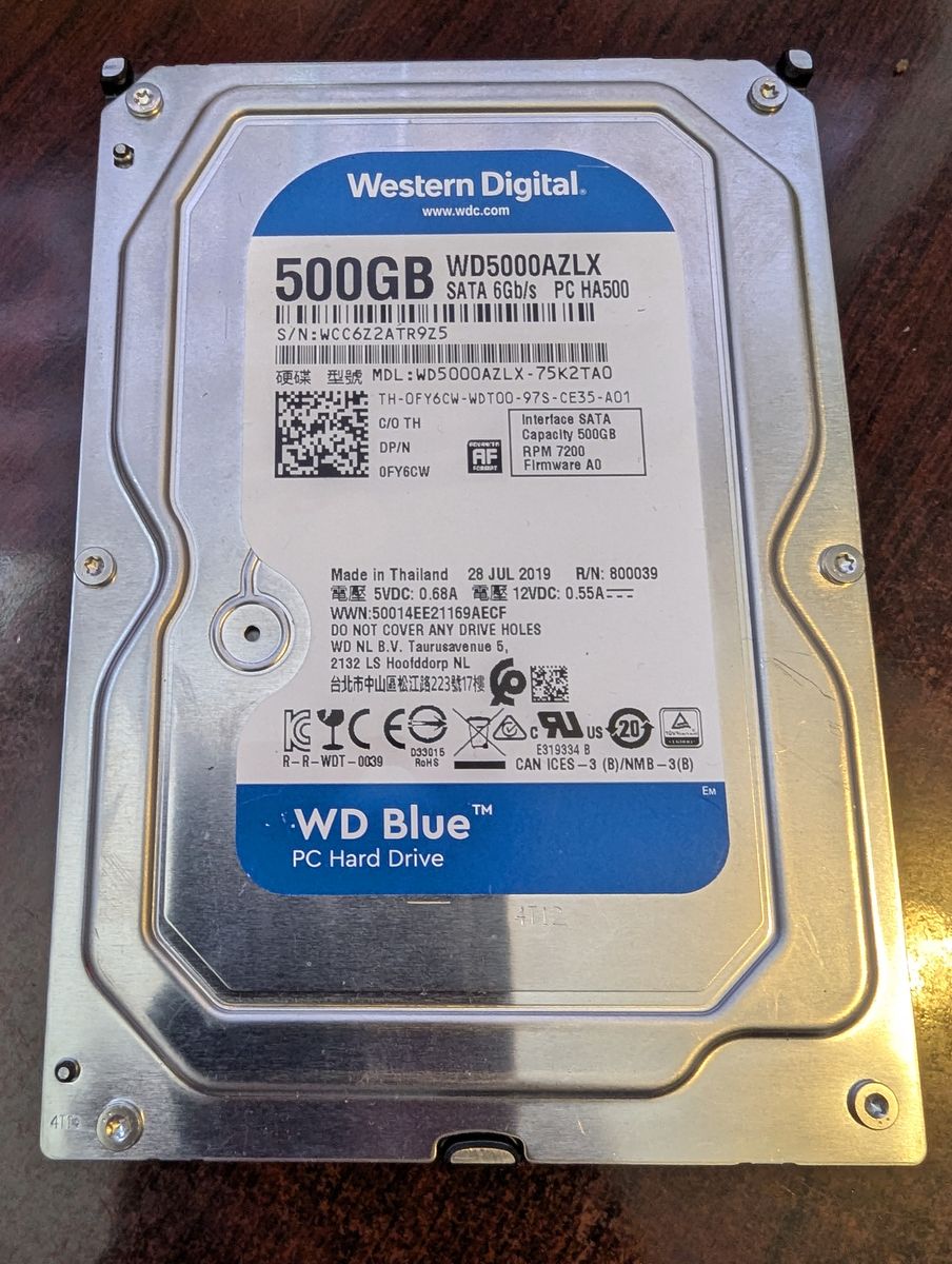 WD Blue 500GB 7.2KRPM 3.5" SATA HDD WD5000AZLX 32MB