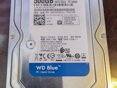 WD Blue 500GB 7.2KRPM 3.5" SATA HDD WD5000AZLX 32MB