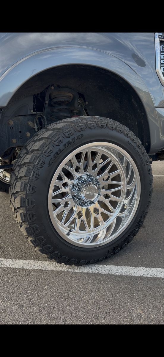 Hard rock forged 22x12 8x170 on 35s