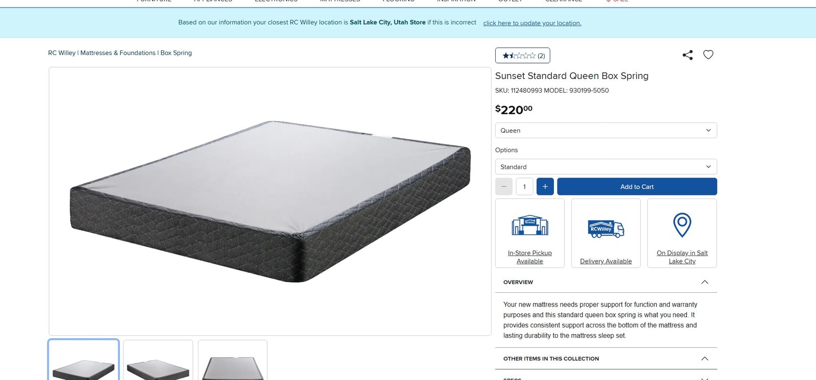 BOX SPRING STANDARD QUEEN  **NEW**