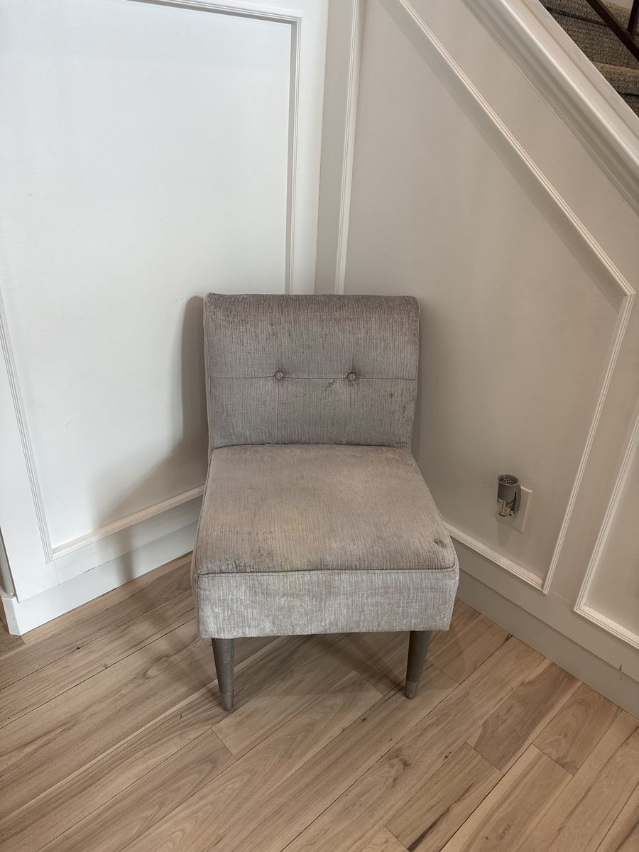 Free Grey Upholstered Accent Chair - Needs Cleaning