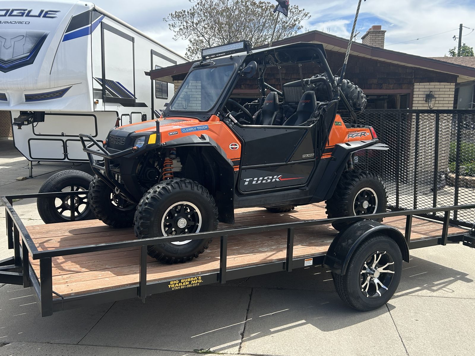 Polaris RZRs and 14’ trailer