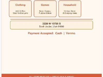 Yard Sale 6/13 8am to 11 am
