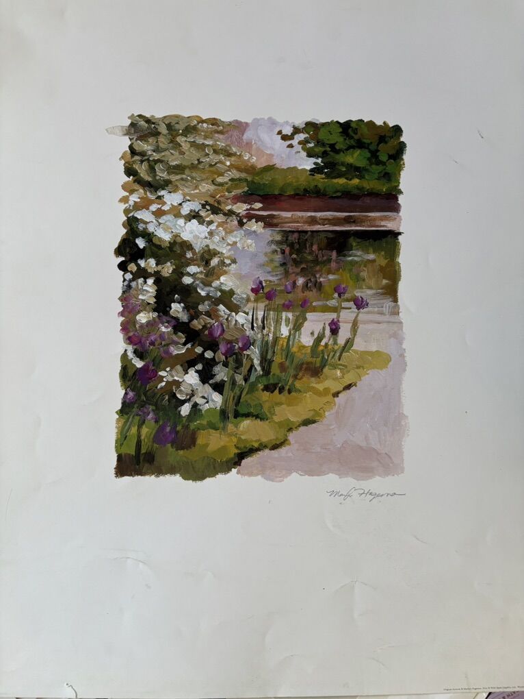 Autographed Marilyn Hagerman Floral Landscape